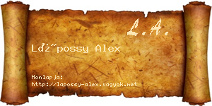 Lápossy Alex névjegykártya