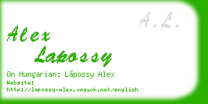 alex lapossy business card